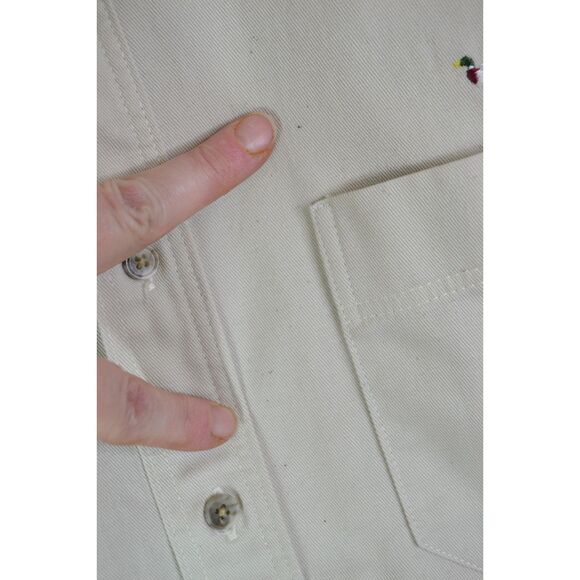 Creekwood Men's XL Tall Khaki Button Down Heavyweight Duck Logo Shirt - Picture 4 of 14